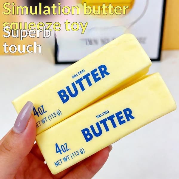 Smørpind Squishy Legetøj Langsomt Stigende Legetøj Smørbar Mursten Sans Brown
