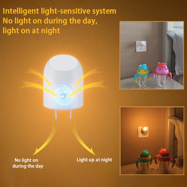 360° LED nattlyssensor mykt lys babyfôring øyebeskyttelse White light 1pc