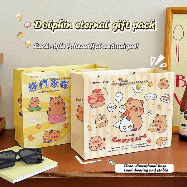 Kapibala papperspåse Capybara Kuromi Candy Cookie Presentförpackning Ba A2