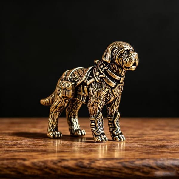 Labrador Retriever Mini Figurer Mässing Valp Staty Skrivbord Eller