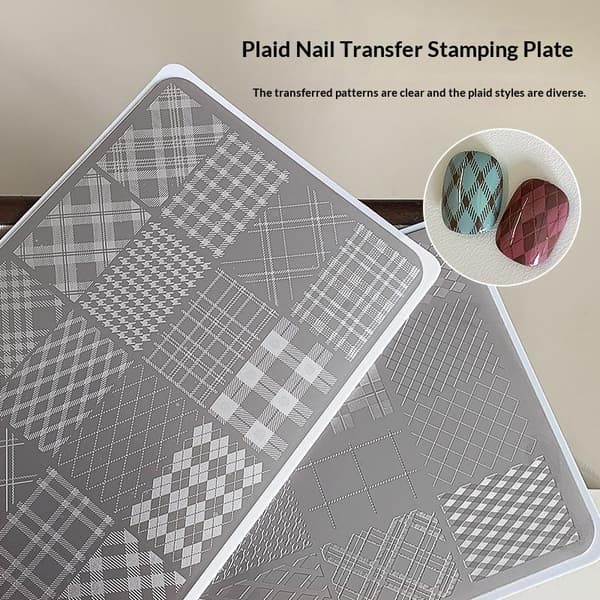 Neglekunst Stamping Plader Rustfrit Stål Ternmønster Stribe Mønster T B