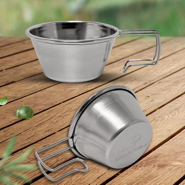 50ML Mini kopp i rustfritt stål med bærbart hengehåndtak for camping