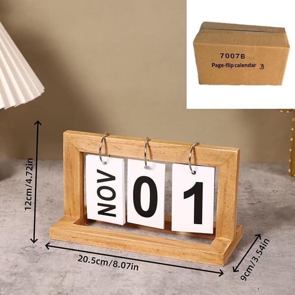 Träkalender, evig, enkel design, hem, arbetsrum, sovsal A1