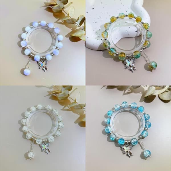 Fasjonabel Gradient Krystall Fargerik Måne Sommerfugl Dusker Armbånd A2