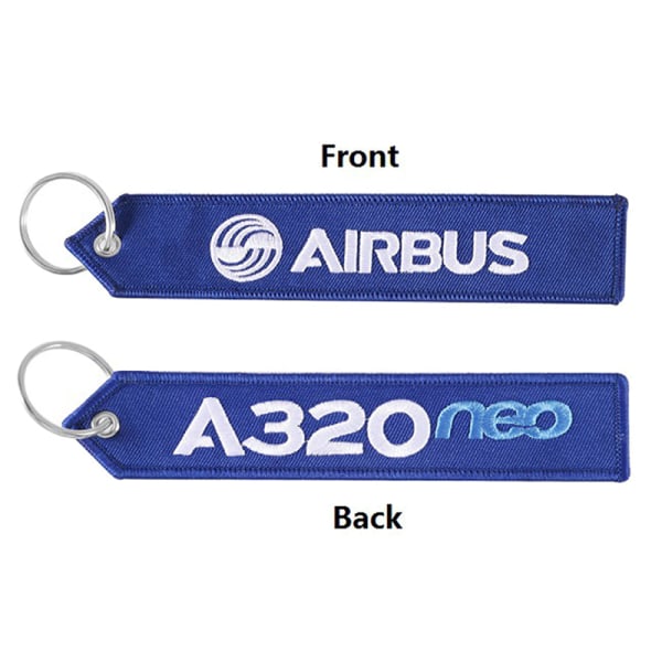 Airbus-avaimenperä puhelinhihnat, kirjonta A320 Aviation avaimenperä HOT PINK