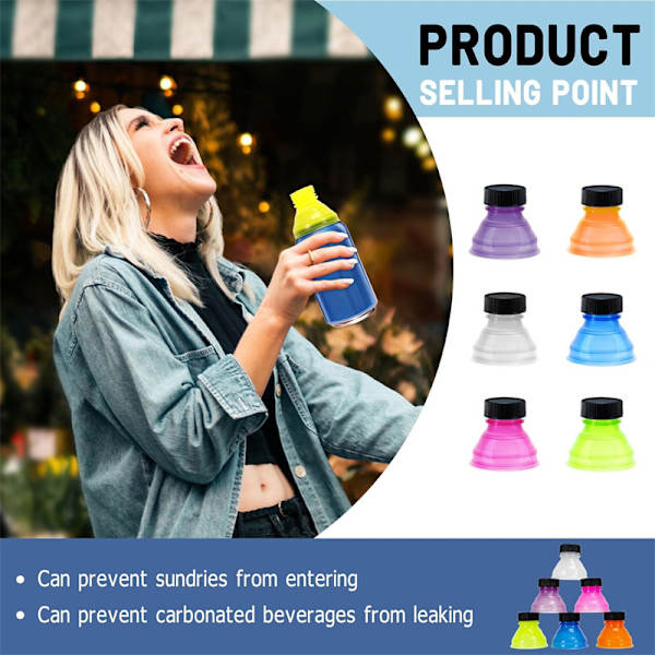 1 Stk/6 Stk Gjenbrukbar plast Lufttett lokk Flaskelokk Bokser Protecto Blue