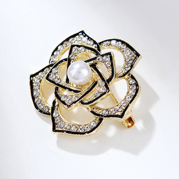 Mote Pearl Camellia brosjer for kvinner Klær frakk smykker