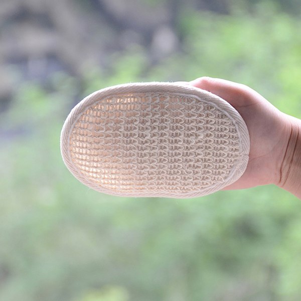 Naturlig Luffa Svamp Eksfolierende Badehandsker Disk Pad Ansigts C Beige