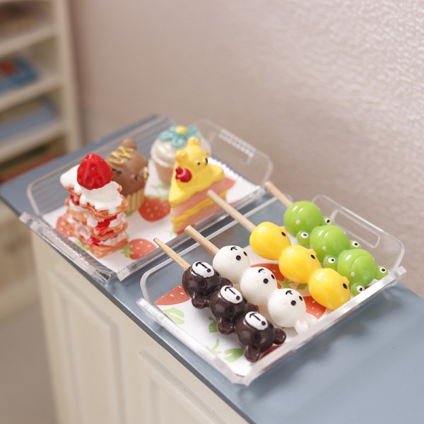 1:12 Dukkehus Miniatyr Transparent Stripe Skuff Middagstallerken M Transparent tray