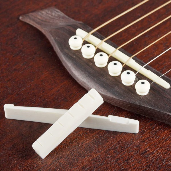 String Guitar Bone Guitar Bridge Pins Sadel Nut Ivory Akustisk