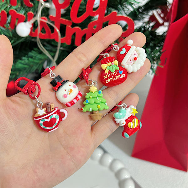 e Jultomte Pepparkaksgubbe Hänge Nyckelring Väska Dekoration C A9