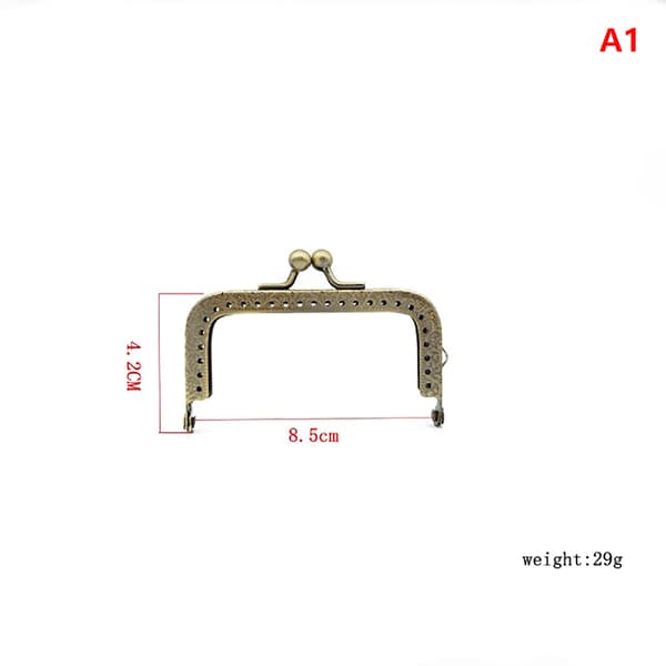Firkantet Blank Sølv Basic Metal Pung Ramme Kys Lås Lås DI 8.5cm