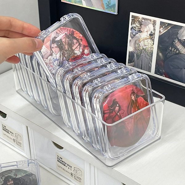 Mini oppbevaringsboks gjennomsiktig firkantet etui for øredobber ringer bh B