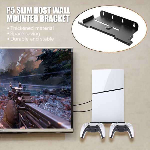 Seinäkiinnityssarja Playstation 5 Slim -konsoliin Tilaa säästävä jatko black
