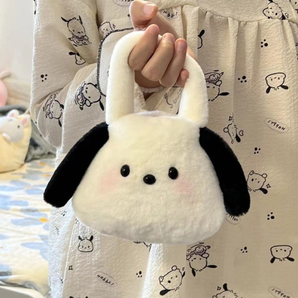 Kawaii plysch axelväska Sanrio Pochacco Cartoon Furry Handväska