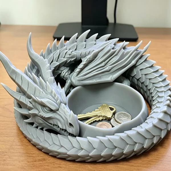 3D-printet drageformet brett Black