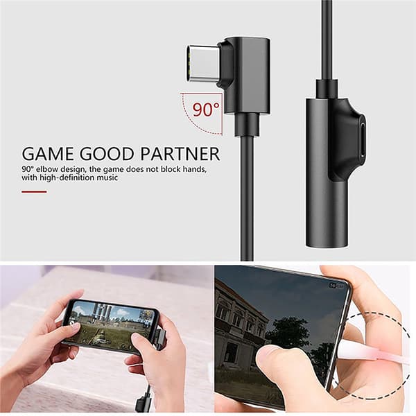 USB C DAC Adapter 2 i 1 Typ C till 3.5 hörlursadapter o Typ-c Silver