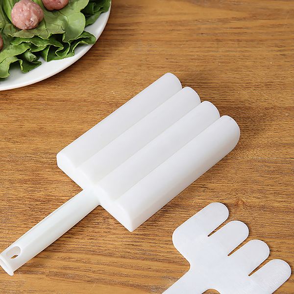 1 st köttbulleform i plast, set med stekta köttbullar