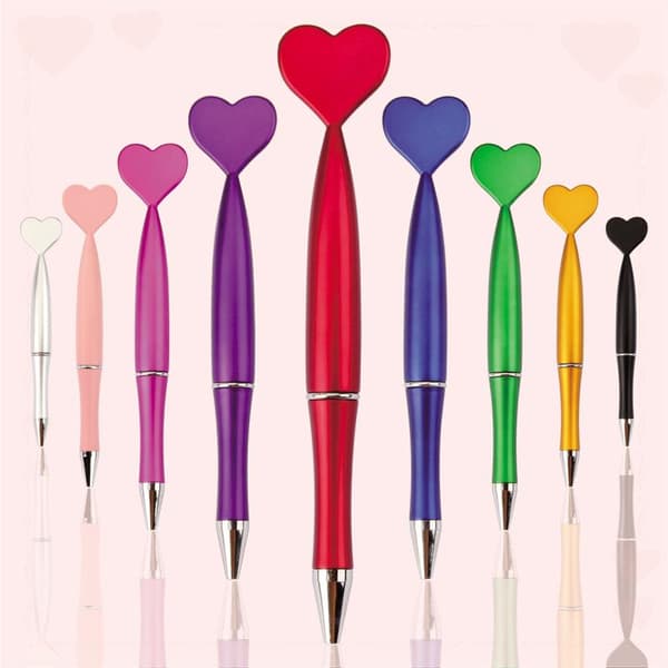 12 stk Valentinsdag Hjerteformede Penner Svart Gelblekk Rollerball A1