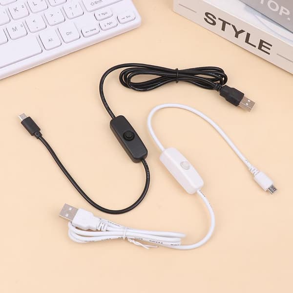 miniUSB-jatkokaapeli virtakytkimellä miniUSB-jatkoon White 1PC