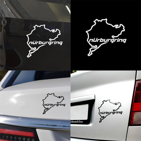 Car Styling Racing Road Nurburgring Creative Fashion Window White
