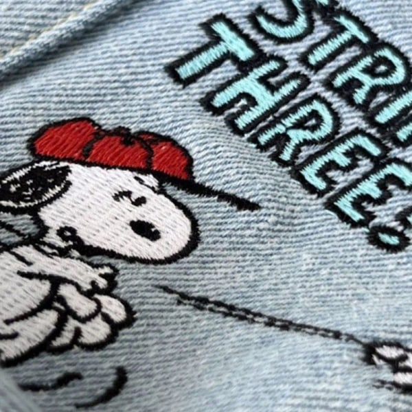 Tyk Denim tegneseriebroderi Fritidsbog Dameshopping Ba A