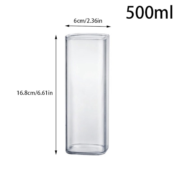 Fyrkantig glas transparent drickskopp kaffe mjölk tekopp Resta 500ml