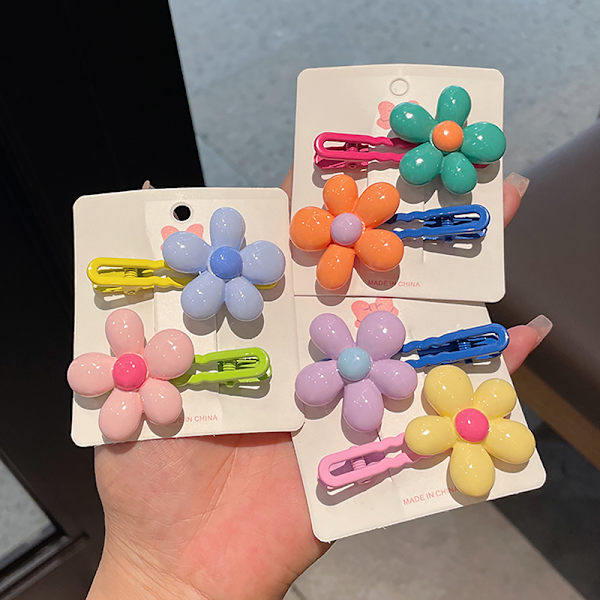 2 STK e Simple Flower Baby Clips Bangs Hårklemme Hodeplagg Hår A A5