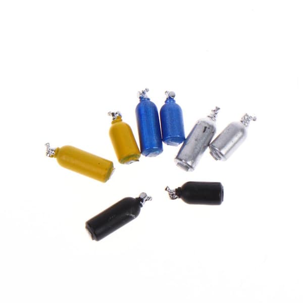 1/2 stk. 1/64 Selvfremstillet Nitrogen Gas Acceleration Flaske Bilmodel blue 8mm