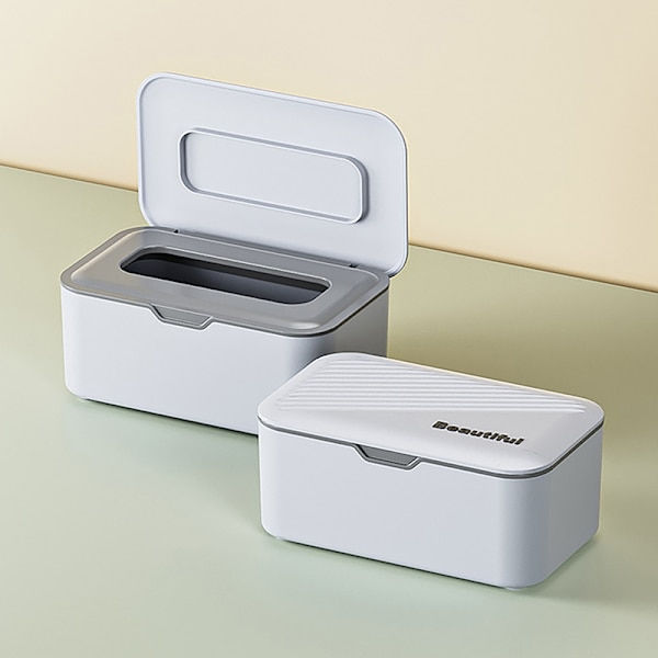 Wet Tissue Box Desktop Seal Baby Wipes Papir Oppbevaringsboks Househ Gray