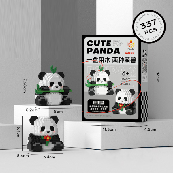 Panda Building Block Barnleksak Pedagogisk Micro Building Block A7