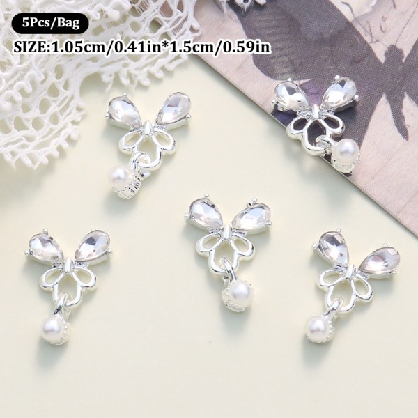 5 st Nail Diamond Nail Art Decor Pearl Pendant Diamond Nail Dri A3