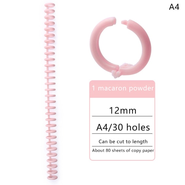 30 reikää muoviset spiraalirenkaat A4-kokoisille muistikirjatarvikkeille A4