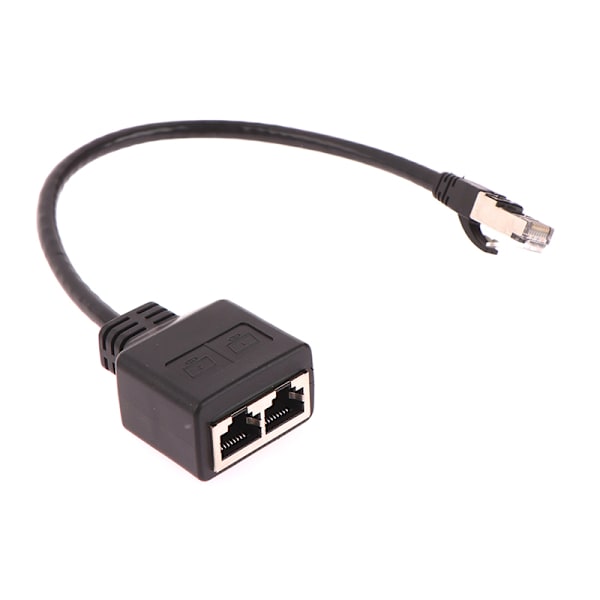 Ethernet Splitter RJ45 1 hann til 2 hunn LAN Ethernet-kabel 31cm