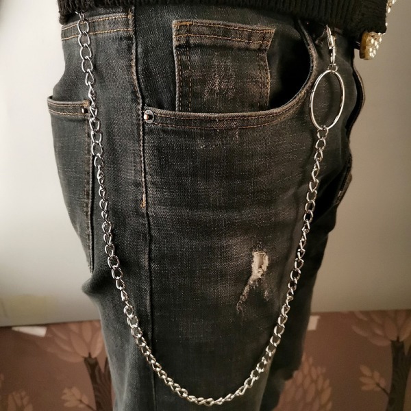 1/2/3 Layer Long Metal Belte Chain Rock Punk Hook Bukser A2