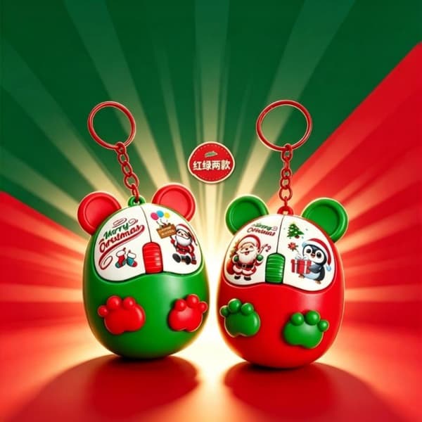 Jule-tema Fidget Museleke med trykkelyd og feriepr A2