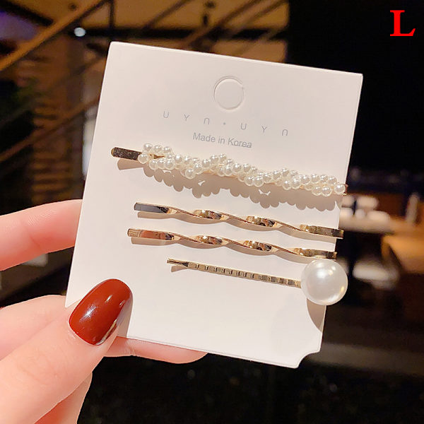 3/4/5 Stk Rhinestone Hårspænder Big Pearl Hårnåle Barrette Cli L