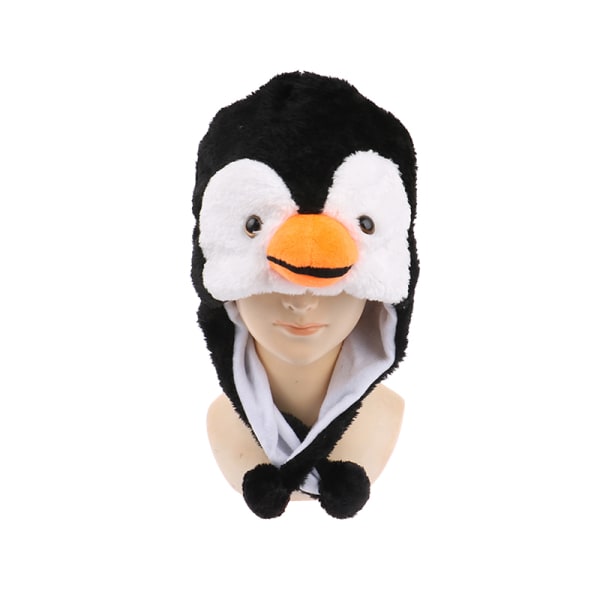 Sarjakuva Animal Penguin Mascot Pehmo Lämmin Lämmin Cap