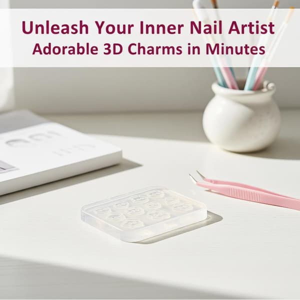 Silikon Nail Art Form e Tecknade Knappmönster Non Stick Surf