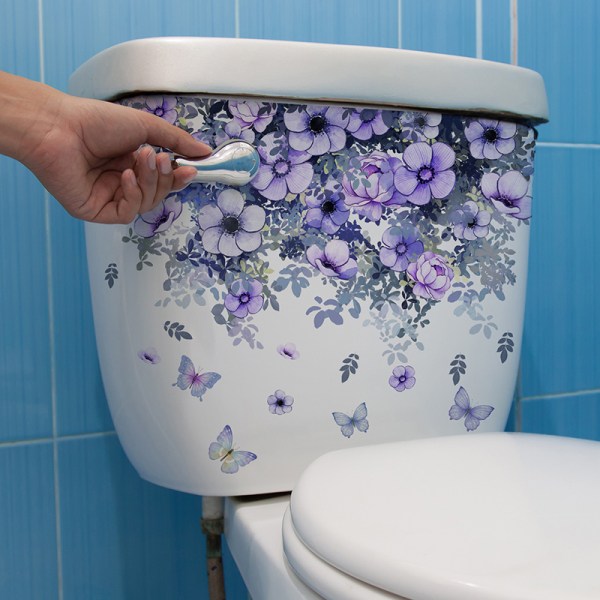Vinblomster Vægklistermærke Badeværelse Toiletindretning Stue Cab