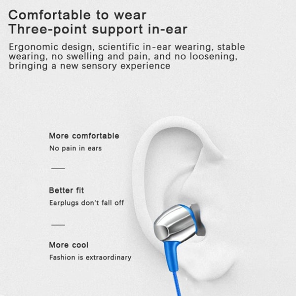 3,5 mm In-ear Stereo In Ear Mikrofon Ørepropper Kablet Headset For Blue HY-4