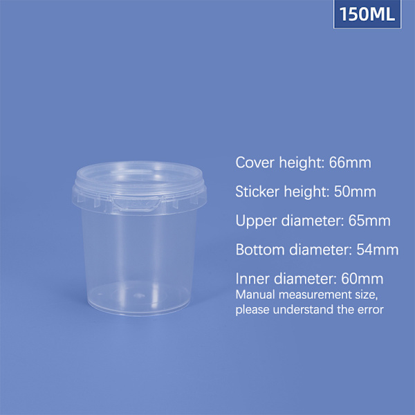 150ML-1500ML plasthinkar + lock - Tom vit med handtag - 500ML