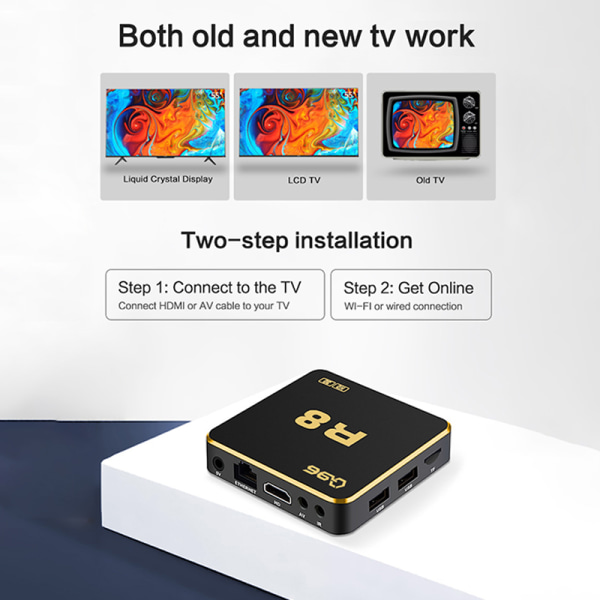 Smart TV Box Q96 R8 Android 10 AllWinner H313 Quad Core 2.4G/5G 4GB＋64GB EU-Plug