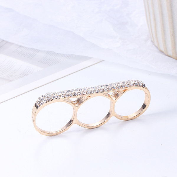 Fashion Three Fingers Knuckle Duster Ring Minimalistisk Rustfritt