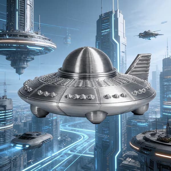 3D-printet modell UFO-pynt egnet for romfartsentusiaster