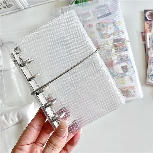 M5 A6 Diagonal PP Tre Fold PP Løs Notesbogomslag Mini Porta White A7