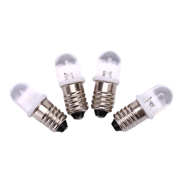 5 stk E10 Led-pære DC 3V 4,5V Instrumentpære Indikatorpære white DC3V
