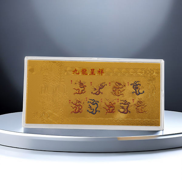 2024 Dragon Year Note Mynt Gullbelagte minnesedler for A5