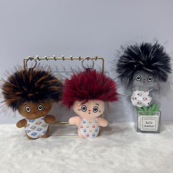 Rolig Explosion Head Doll e Plysch Nyckelring Tecknad Fylld Docka A1