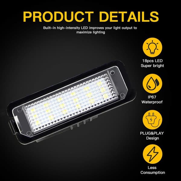1/2 stk 12V LED-skiltlys til bil for CC Eos Golf 4 5 6 1pcs